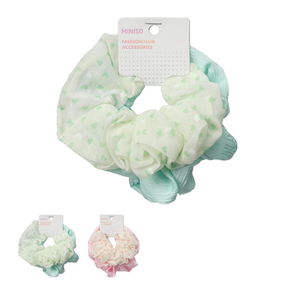 Fashion Series Heart Hair Scrunchies (2 pcs)