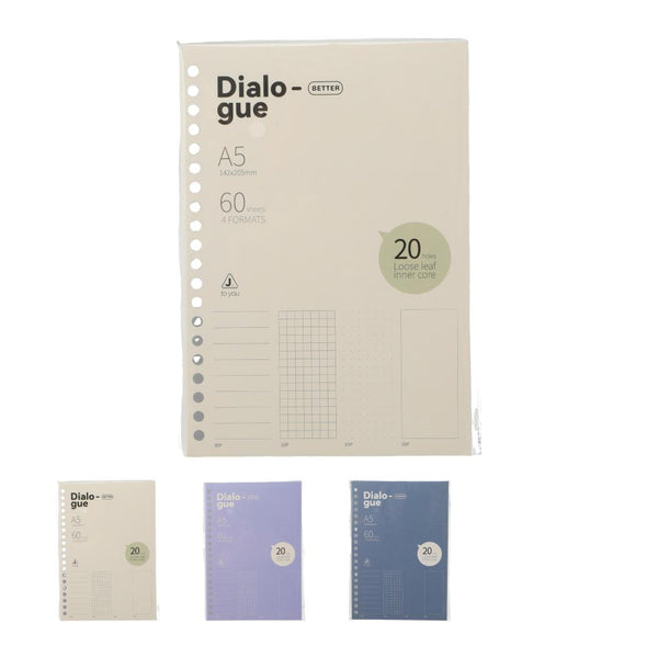 Gray & Blue Collection A5 Loose-leaf Book (60 Sheets) (Function)
