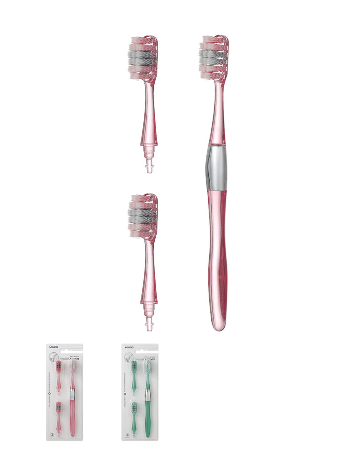 Mini So Toothbrush Toothbrush with Replaceable Heads (1 Handle & 3 Heads) – Miniso Pakistan