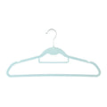 Double-position Flocking Clothes Hanger for Adult-3pcs (Blue)