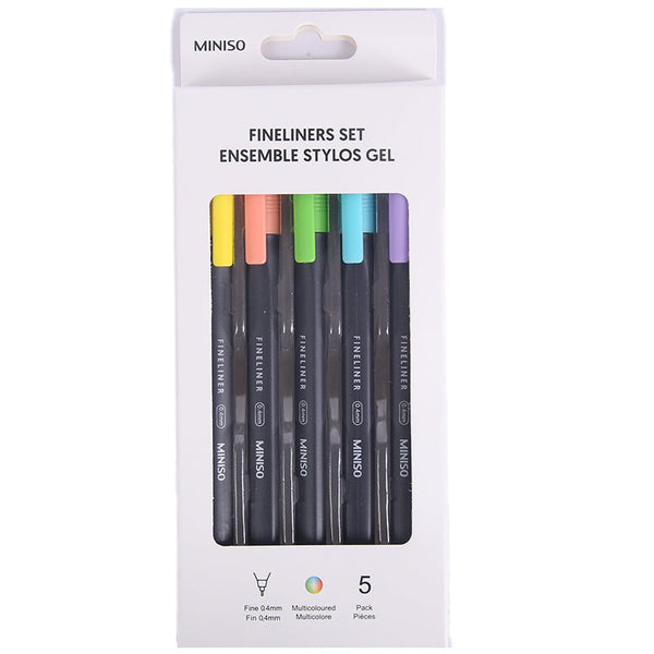 5 Colored Fineliners Set-0.4mm