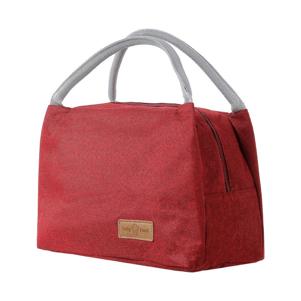 Large Capacity Solid Color Lunch Bag (Red)