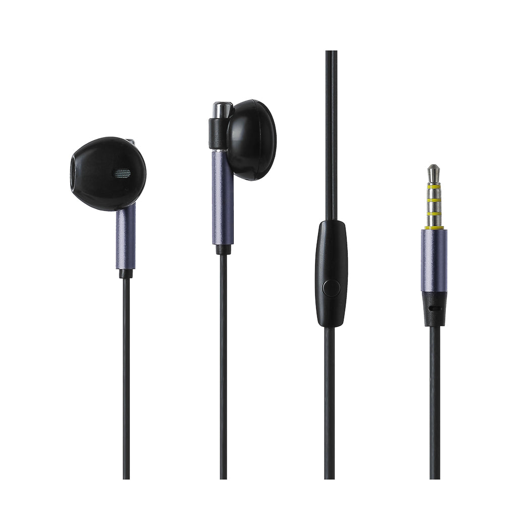 3.5mm Half-in-Ear Earphones Model: Y668(Purple & Black)