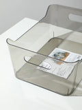 Transparent Series Plastic Storage Bin (L)(Transparent Gray)