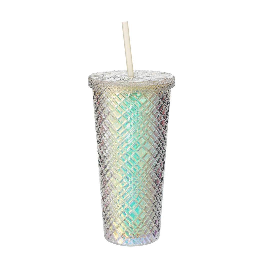 Durian Design Plastic Tumbler with Straw (610mL, Yellow) Miniso Pakistan