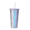 Durian Design Plastic Tumbler with Straw (610mL, Purple)