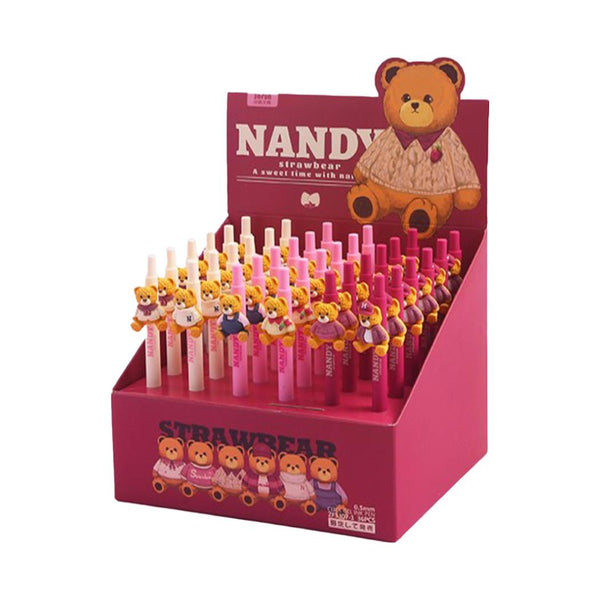 Strawberry Nandy Bear Retractable Gel Pen (PDQ)