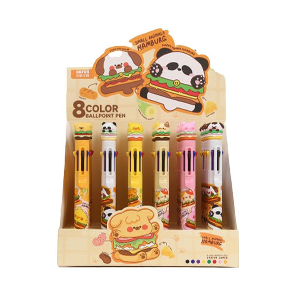 Cute Hamburger 8-Color Ballpoint Pen (PDQ)