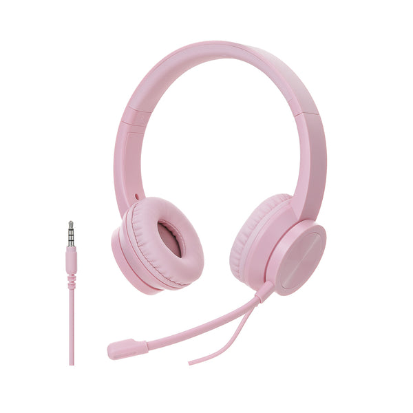 3.5mm Headset with Boom Microphone, Model: BH-A8 (Pink)