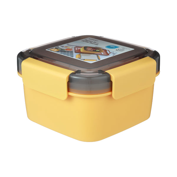 Double Layer Salad Bento Box, 1.1L(Yellow)