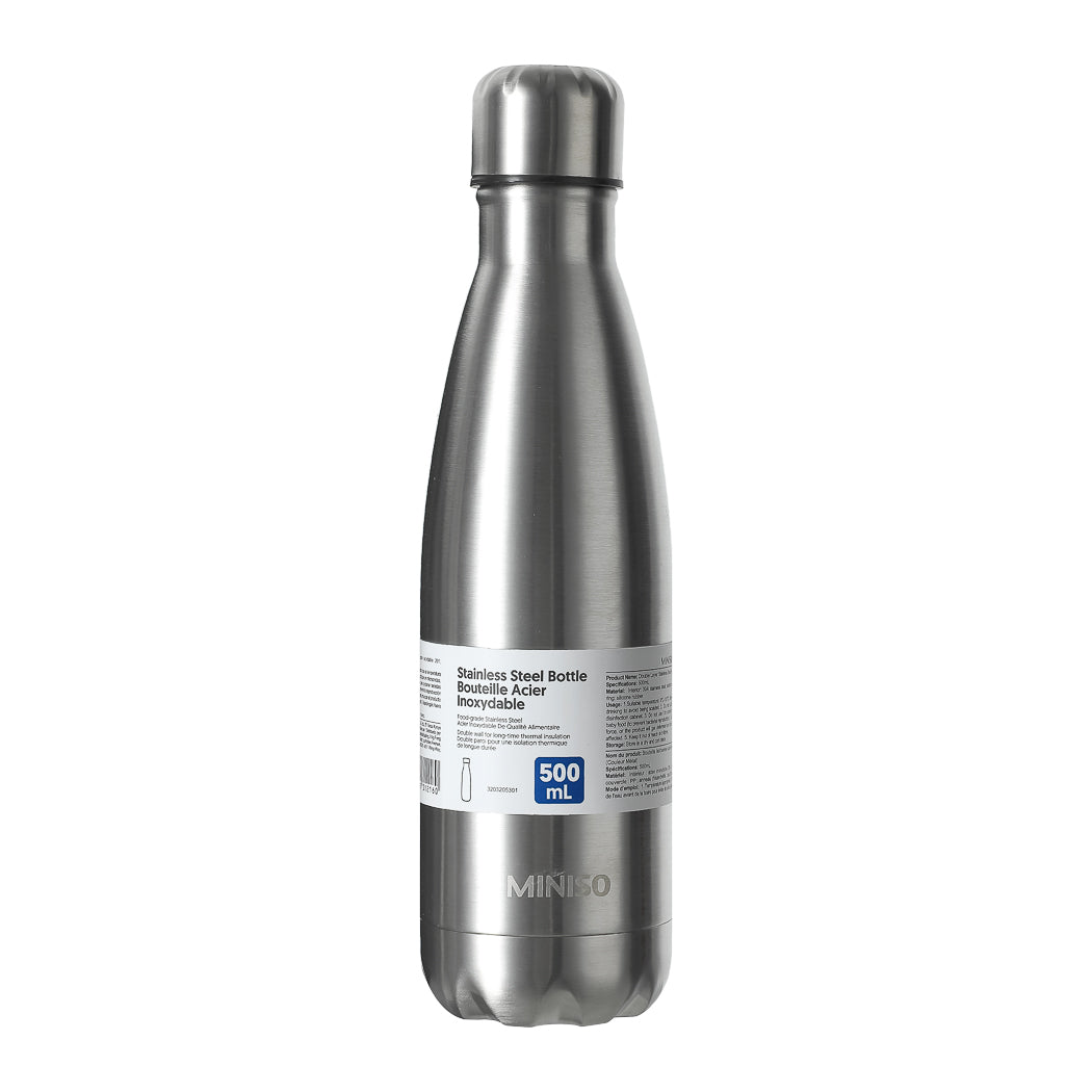 Double Layer Stainless Steel Insulated Bottle - 500mL(Metallic Color)