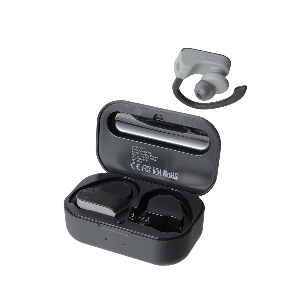 TWS Earphones with Ear Hooks for Sports  Model:038T(Black)
