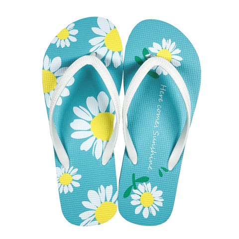 (Blue,35-36) Sunrise Sunflowers Women's Flip Flops