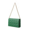 Retro Soft Rectangle Shoulder Bag with Flap Top (Green）