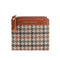 Women's Short Houndstooth Wallet with Zipper(Brown)