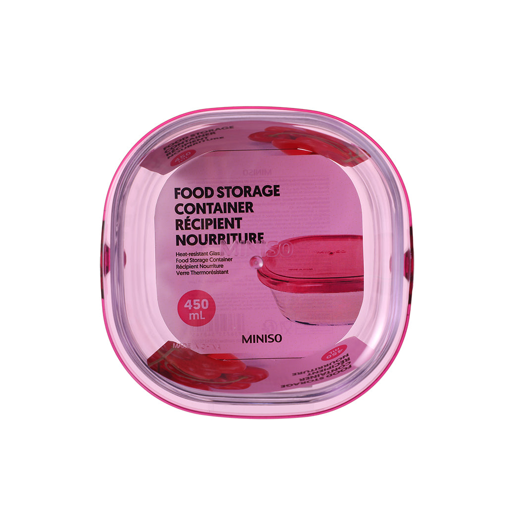 Heat-resistant Glass Food Storage Container (450mL)(Rose Red) – Miniso ...