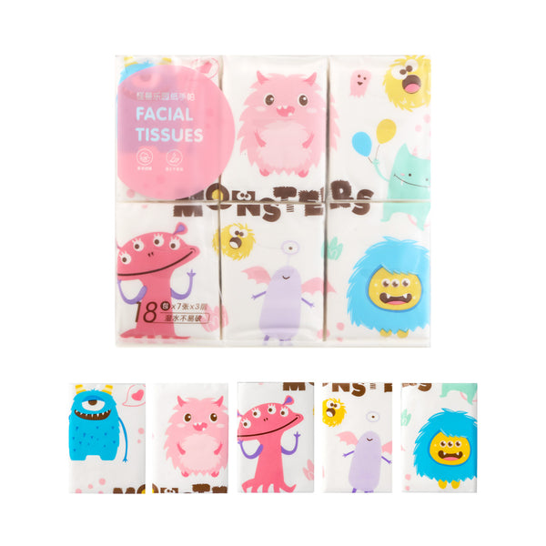 MINISO Monster Paradise Collection Scented Facial Tissues (18 Packs)