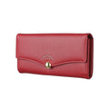 Women's Long Bifold Wallet with Ball Decoration (Red)