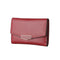Women's Medium Wallet with Zipper and Hardware Decoration (Red)