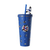 Miniso Disney Mickey Mouse Sports Collection Plastic Water Bottle with Straw (800mL, Blue)