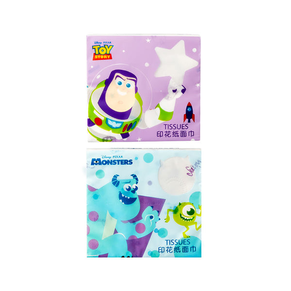 MINISO Disney Pixar Collection Printed Facial Tissues (Buzz Lightyear & James Sullivan, Pocket Pack, 40 Sheets)