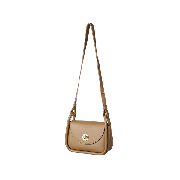Retro Locking Crossbody Bag with Flap(Apricot)