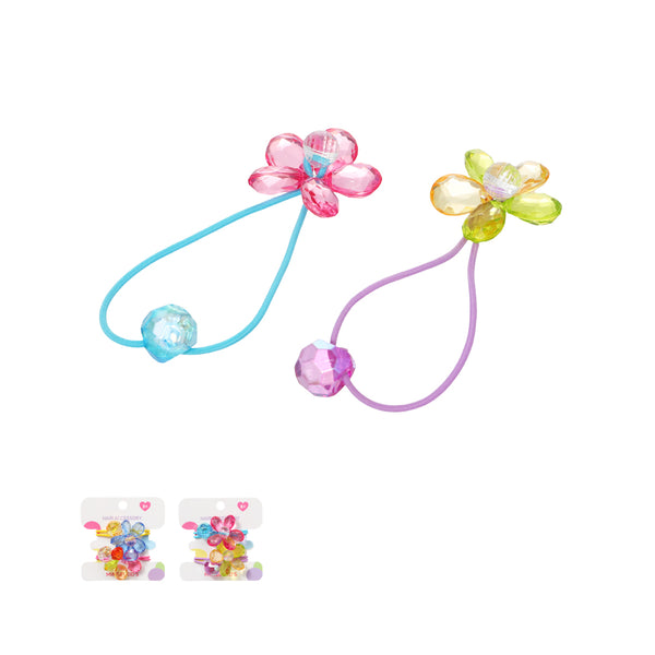 Gradient Color Flower Hair Ties (2 pcs)