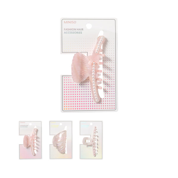 Pink Garden Butterfly Shell Hair Claw Clip