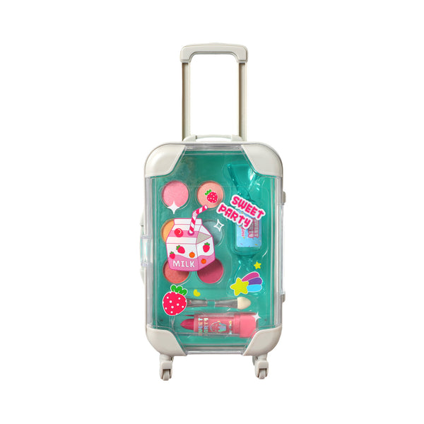 Dessert Theme Series Suitcase-Shaped Makeup Kit(Blue)