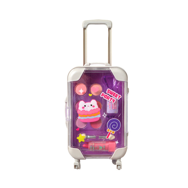 Dessert Theme Series Suitcase-Shaped Makeup Kit(Purple)