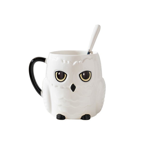 Harry Potter Collection Owl Shape Ceramic Cup With Spoon (430mL)