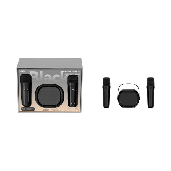 Macaron Series Wireless Speaker with 2 Microphones Model:A16(Black)