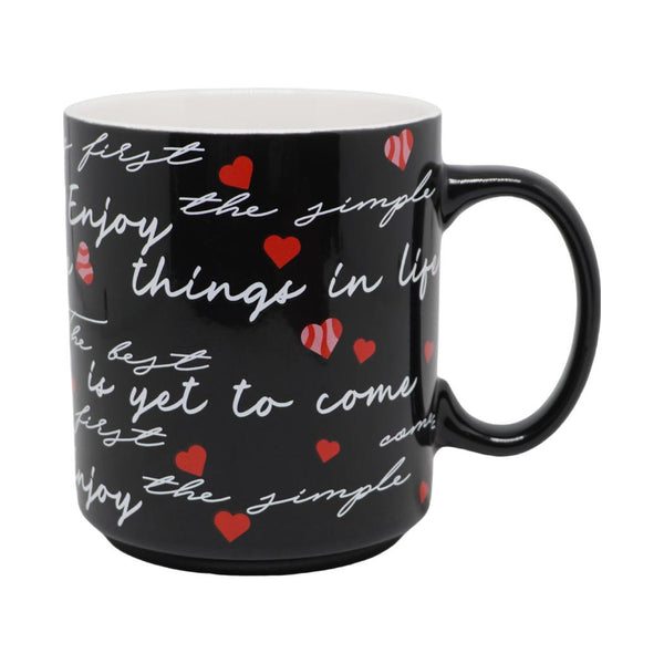 Y2K Heart Series Ceramic Mug 390mL(Black)