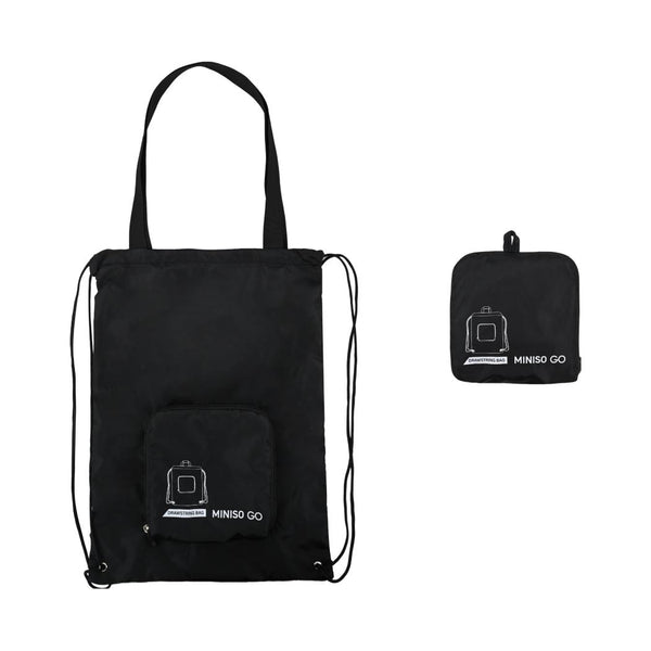 Miniso Go Series Foldable Drawstring Backpack(Black)