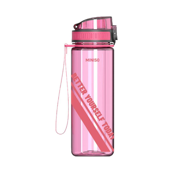 Sports TRITAN Cup Series with Tea Filter and Strap Plastic Bottle 650mL(Rosy)