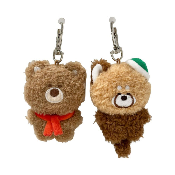Gift Bear Chubby Collection 3in. Couple Plush Pendant (Gift Bear & Red Panda)