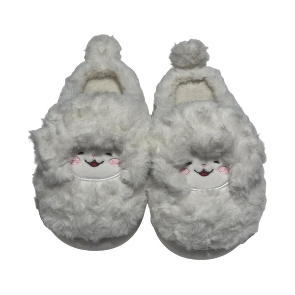 (cici, White,35-36) Make a Friend Series Plush Slippers