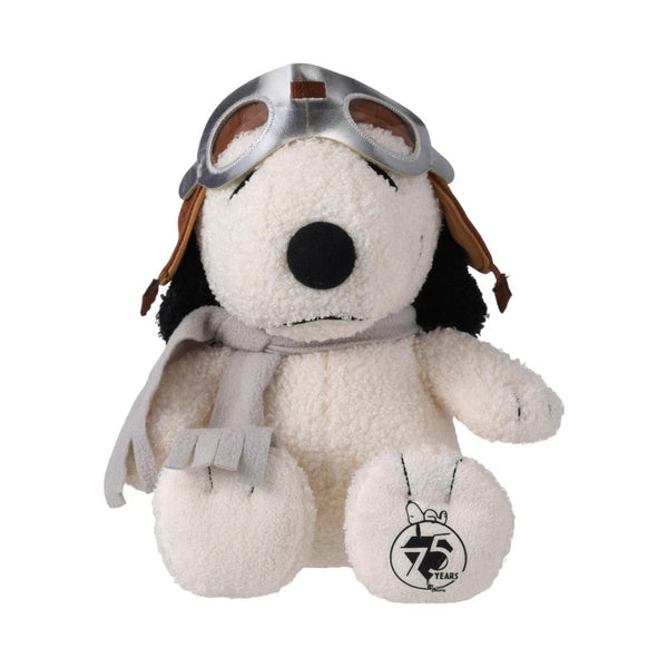 Peanuts 75th Anniversary Collection Snoopy Pilot Costume Sitting-posture Plush Toy
