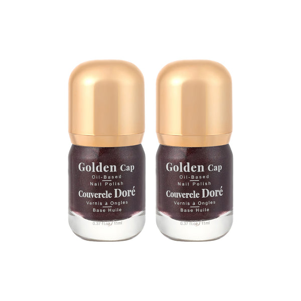 Pack Of 2 | Golden Cap Oil-based Nail Polish(06 Glitter Brown)