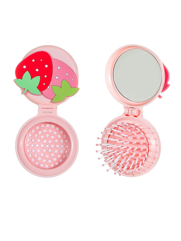 Fruit Series Hair Brush+Mirror-Strawberry