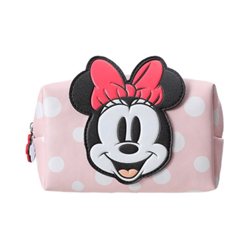 Minnie Mouse Collection Square Wave Point Cosmetic Bag (Pink)