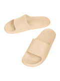 Women's Striped Soft Sole Bathroom Slippers (Apricot,37-38)