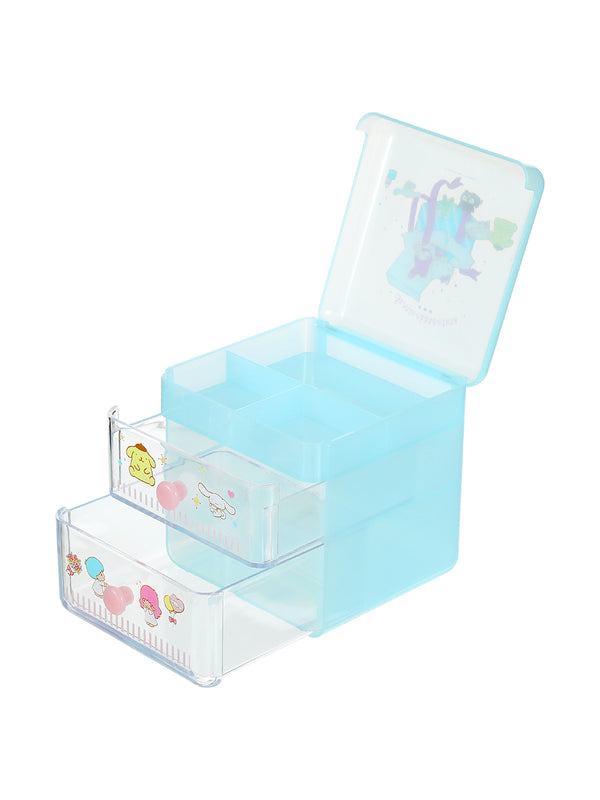 Sanrio Characters Desk Storage Case with Drawers (Blue)