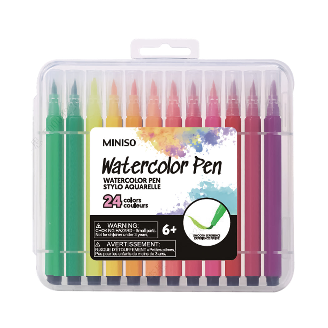 Watercolor Pens Set with Soft Tip (24 Colors) Miniso Pakistan