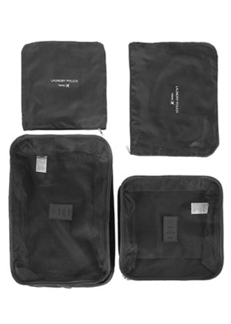 Foldable Travel Organizer Bag 4 Pack (Black)