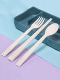 Portable Plastic Cutlery Set,Beige