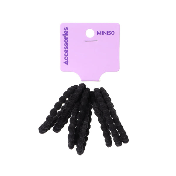 Dot Design Black Hair Ties (8 pcs)