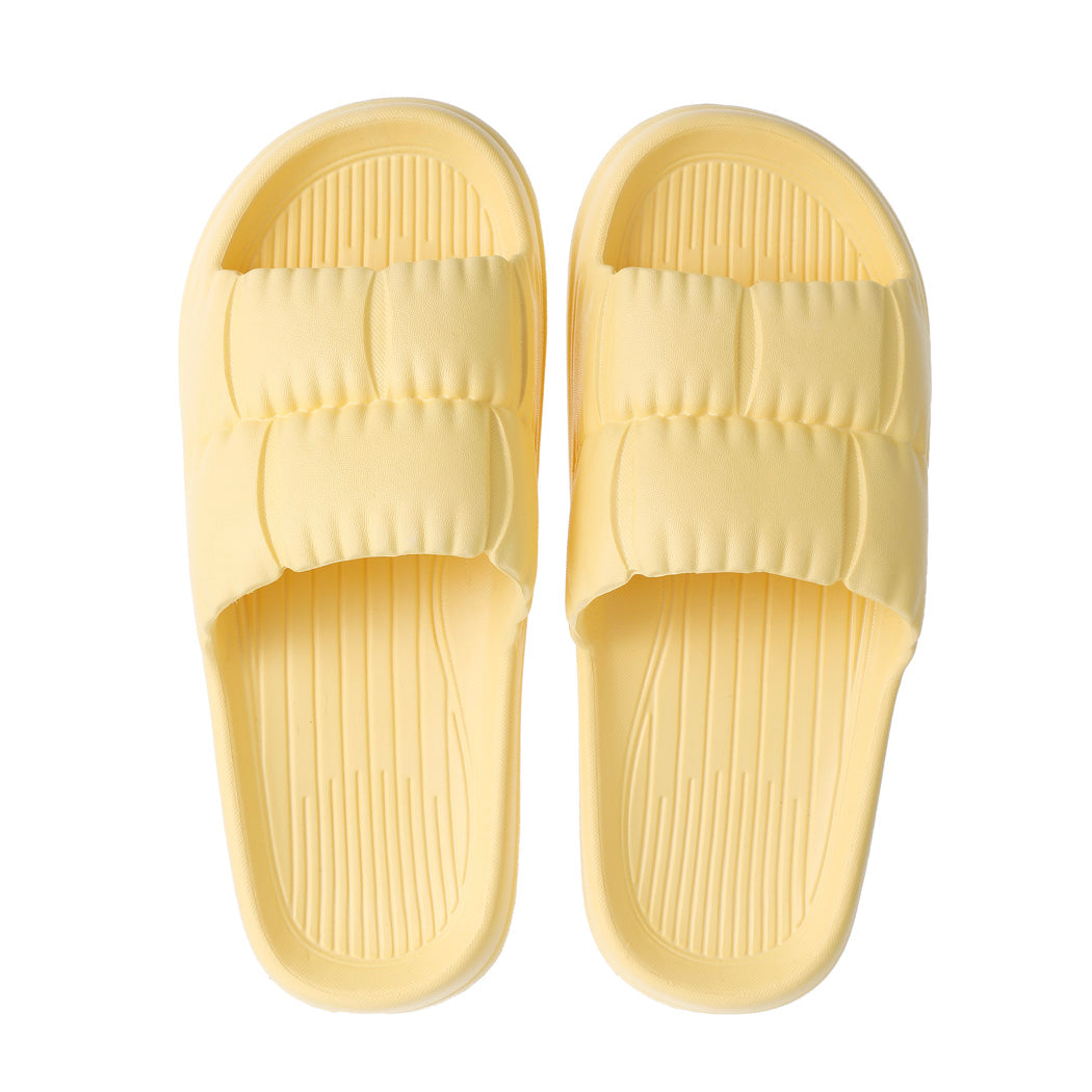 (Yellow,37-38) Fashion Petal Bathroom Slippers