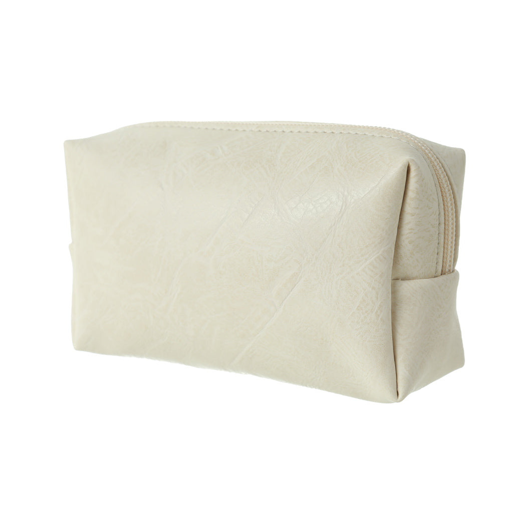 Embossed Pattern Rectangular Cosmetic Bag(Offwhite) Miniso Pakistan