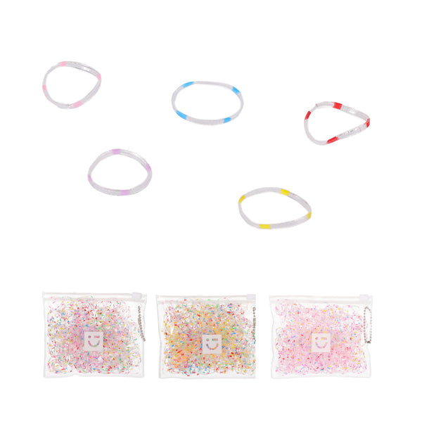 Basic Series Disposable Small Colorful Polka Dot Hair Ties (500 pcs)